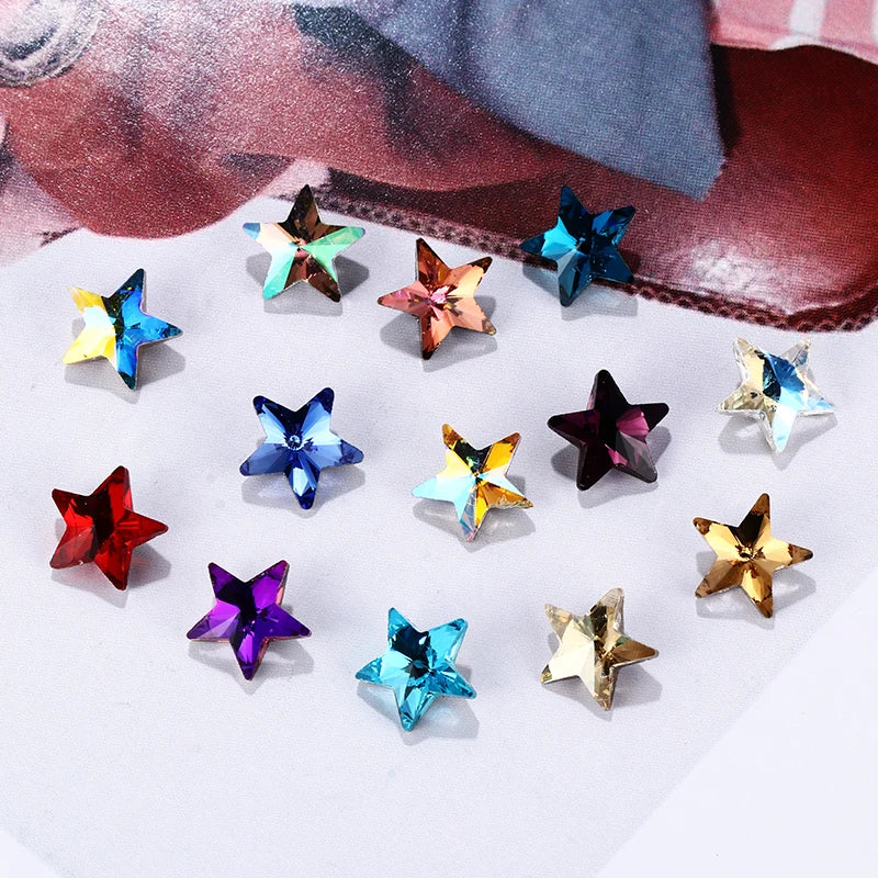 Acmore Crystal Wholesale Star Shape Pointback Crystal Stones K9 Glass Rhinestones for Clothing Nails Decoration