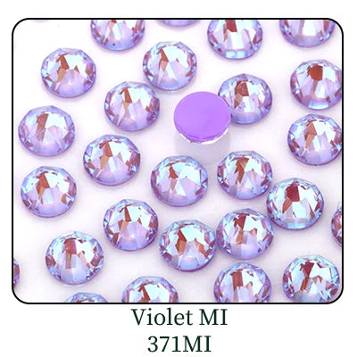 Acmore Crystal 16 Cuts MI Flat Back Non Hot Fix Glass Nail Rhinestones for Jewelry Making Nail Art Decoration
