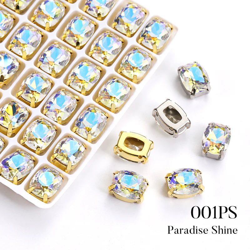 Acmore Crystal High Quality Pillow Shaped Copper Claws Crystal Rhinestones for Sewing Accessories