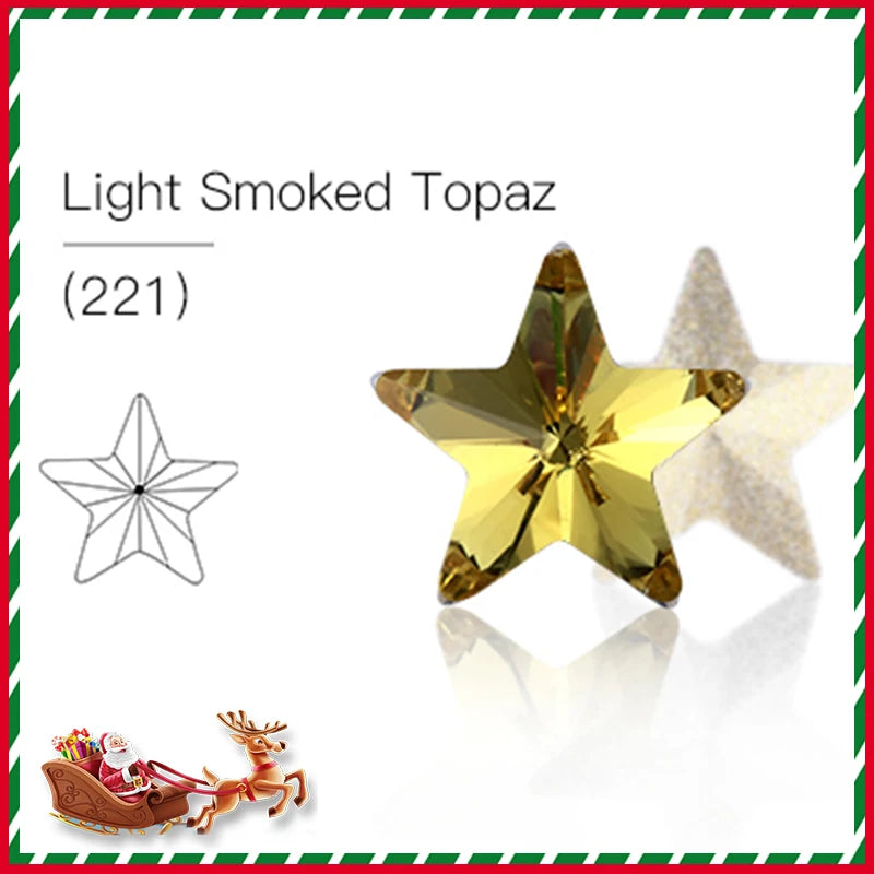 Acmore Crystal Christmas Series Star Shaped Crystal Stone Pointback Rhinestones Glass Nail Art Supplies Jewelry Decoration Diy Strass