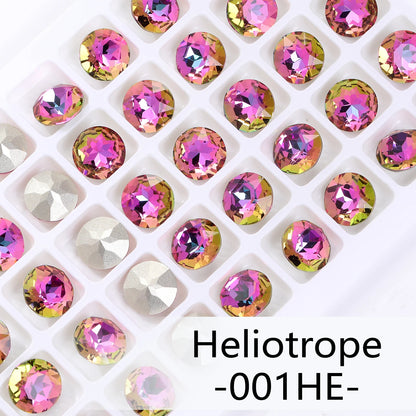 Acmore Crystal High Quality Gemstone Flower K9 Pointback Rhinestone Loose Stones Jewelry Glue on for DIY Decoration Clothing Desgin