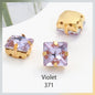 Acmore Crystal  Wholesale Colorful Sew on Stone Diamonds Square Shape Gold Claws Glass Rhinestones DIY Clothing Decorate