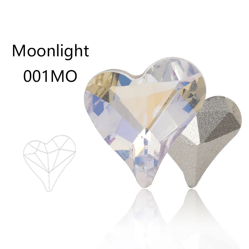 Acmore Crystal Sweet Heart Fancy Shaped Pointback K9 Glass Rhinestones Crystal Stones Crafts for Jewelry Making Garment Decoration