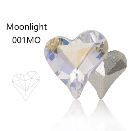 Acmore Crystal Sweet Heart Fancy Shaped Pointback K9 Glass Rhinestones Crystal Stones Crafts for Jewelry Making Garment Decoration