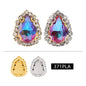 Acmore Crystal New Arrival 3D Piont Back Glass Rhinestone with Brass Caw Shadow Series Tear Drop Nail Art Rhinestones Charm for Cloth