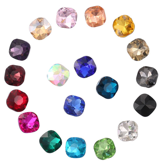 Wholesale Fat Square Fancy Stone Colorful Crystal Stones Crystal Rhinestones Glass Rhinestones Crystal Accessories for Jewelry