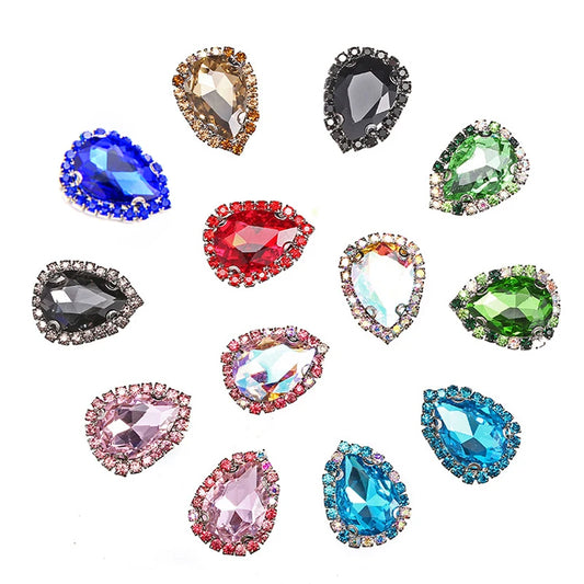 Colorful Hot Sale Crystal Rhinestones With Metal Claw Jewelry Decorations Stones