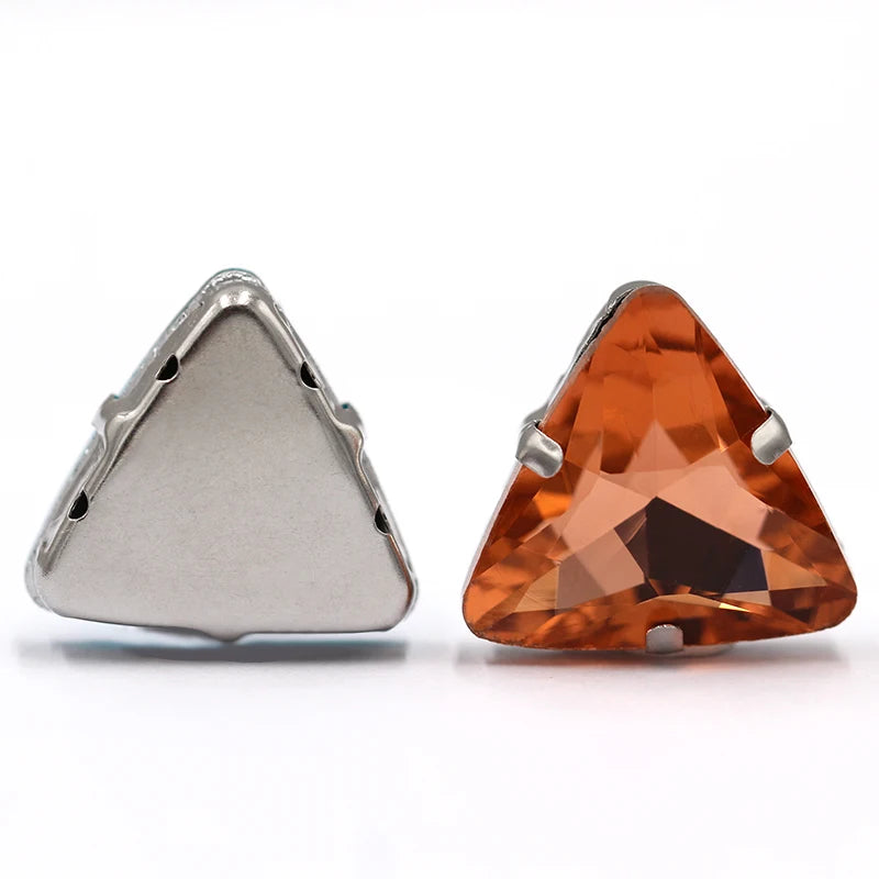 Colorful Triangle Crystal Stone With Claw Settings for T-Shirt Loose Rhinestones