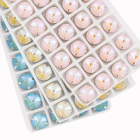 Acmore Crystal K9 Glass Sew on Rhinestones Rivoli Shape Fancy Stone for Clothing Garment