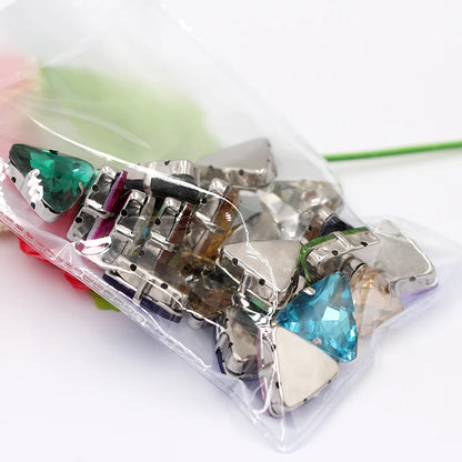 Colorful Triangle Crystal Stone With Claw Settings for T-Shirt Loose Rhinestones