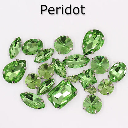 Hot Sell Crystal Buckle Droplet Sew on Rhinestone With Claw for DIY Jewelry Hair Clips Wedding Dess