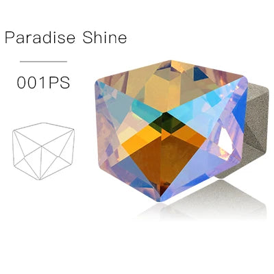 Acmore Crystal New Design K9 Glass Tilted Dice Shape Pointback Fancy Rhinestones for Jewelry Accessories and Crystal Craft