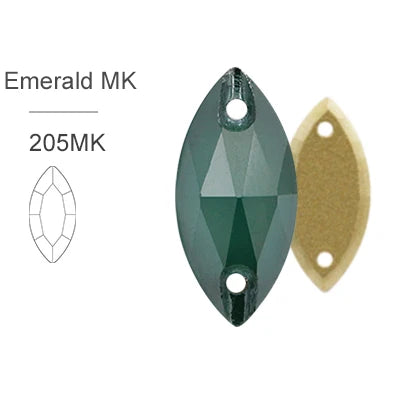 MK Series Flat Back Navette Sew on Stone for Clothing Decoration