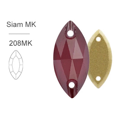 MK Series Flat Back Navette Sew on Stone for Clothing Decoration
