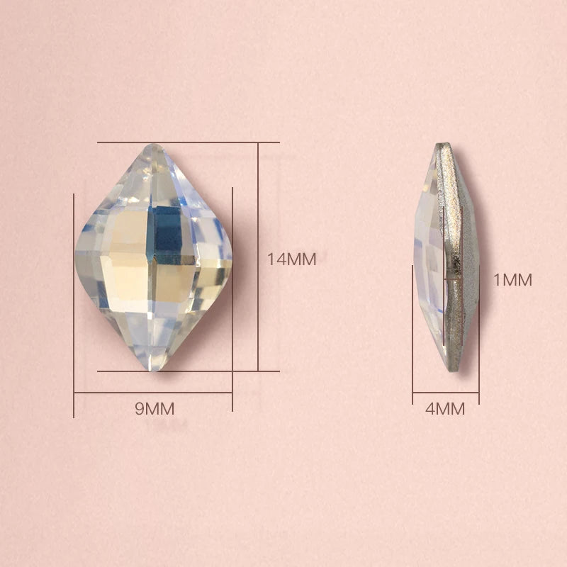 Acmore Crystal 9*14mm Lemon Point Back 22 Shiny Colors Crystal K9 Glass DIY for Garment Nail Art Rhinestones Accessories