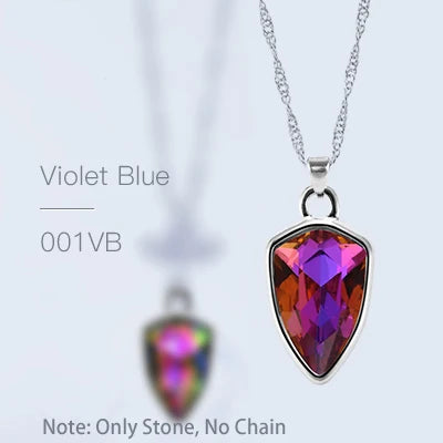 Acmore Crystal Shield Fancy Shaped Shiny 16 Colors 11*19mm Fashion Cristaled Stones Alloy Pendant Necklace Earring Jewelry Making