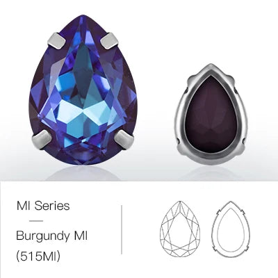 Acmore Crystal High Quality MI Sew on Stone Glass Rhinestone With Claw Setting for Point Back Nail Stones Decoration