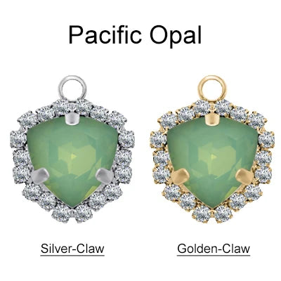 Xichuan Fat Triangle Shaped Crystal Stone K9 Glass Sew on Cup Chain Setting Shiny Colors Rhinestone Crafts Pendant Necklace