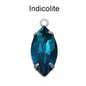 Factory Direct Navette Shape Crystal Stone Pendant With Silver Claw Necklace/Brancelet Accessories 7*15MM Silver