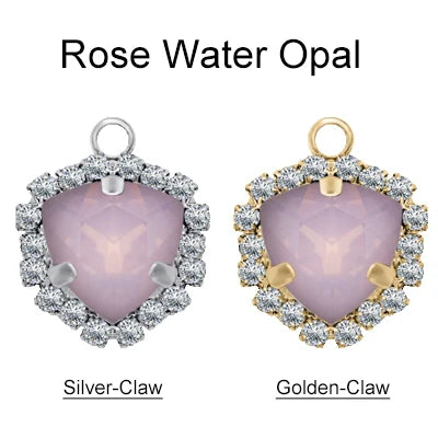 Xichuan Fat Triangle Shaped Crystal Stone K9 Glass Sew on Cup Chain Setting Shiny Colors Rhinestone Crafts Pendant Necklace