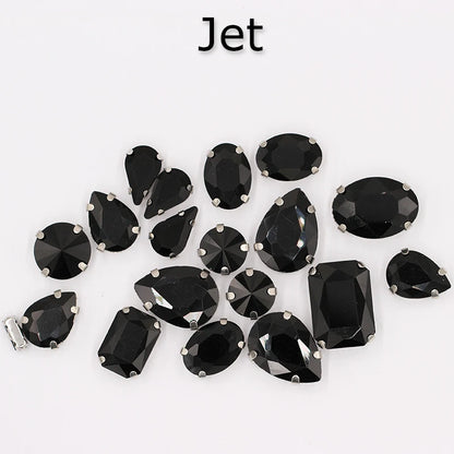 Hot Sell Crystal Buckle Droplet Sew on Rhinestone With Claw for DIY Jewelry Hair Clips Wedding Dess