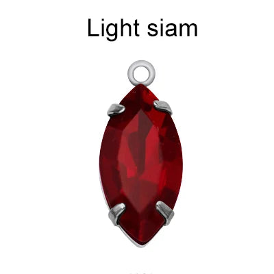 Factory Direct Navette Shape Crystal Stone Pendant With Silver Claw Necklace/Brancelet Accessories 7*15MM Silver