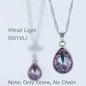 Acmore Crystal Drop Shaped Fancy Shiny Colors K9 Crystal Stones Alloy Back Pendant Necklace Deco Charms Jewelry Rhinestones Accessories