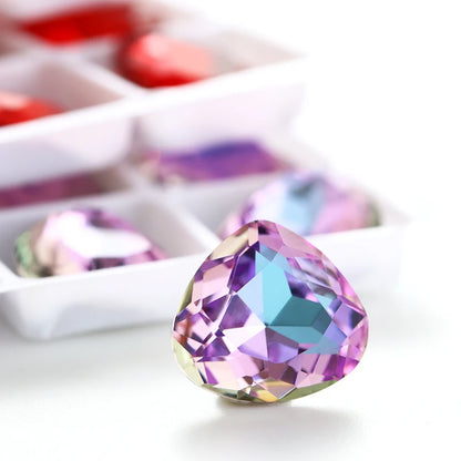 Acmore Crystal Wide Pear Shape 13 Colors 12*13mm Fancy Pointback Loose Crystal Beads Stones Jewelry Making Accessories Rhinestones