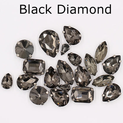 Hot Sell Crystal Buckle Droplet Sew on Rhinestone With Claw for DIY Jewelry Hair Clips Wedding Dess