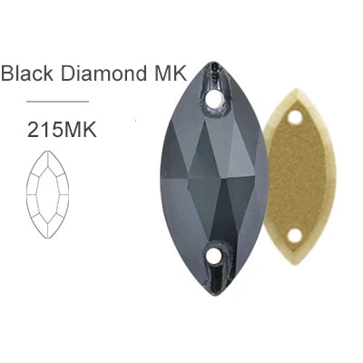MK Series Flat Back Navette Sew on Stone for Clothing Decoration