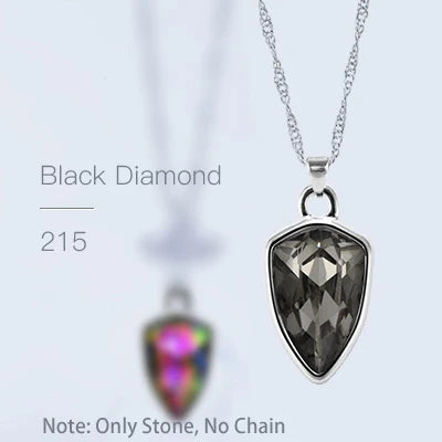 Acmore Crystal Shield Fancy Shaped Shiny 16 Colors 11*19mm Fashion Cristaled Stones Alloy Pendant Necklace Earring Jewelry Making