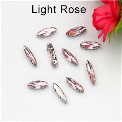 Navette Crystal Fancy Stone With D Claw Setting for Sew on Wedding Dress