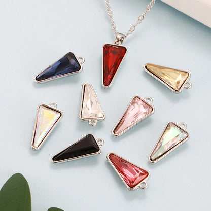 Acmore Crystal Fancy Derlta Shaped High Quality K9 Glass Alloy Pendant Necklace Jewelry Making Crystal Stone Earring Brooch Accessories