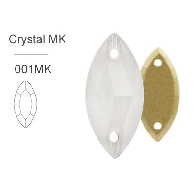 MK Series Flat Back Navette Sew on Stone for Clothing Decoration