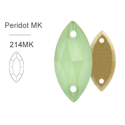 MK Series Flat Back Navette Sew on Stone for Clothing Decoration