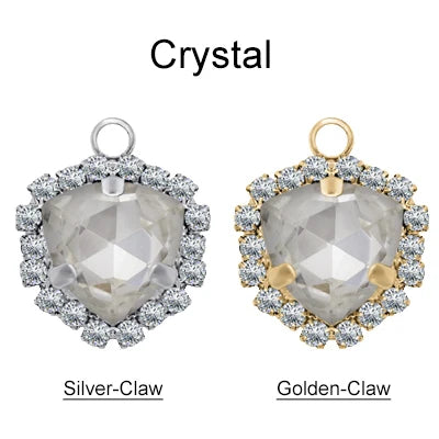 Xichuan Fat Triangle Shaped Crystal Stone K9 Glass Sew on Cup Chain Setting Shiny Colors Rhinestone Crafts Pendant Necklace