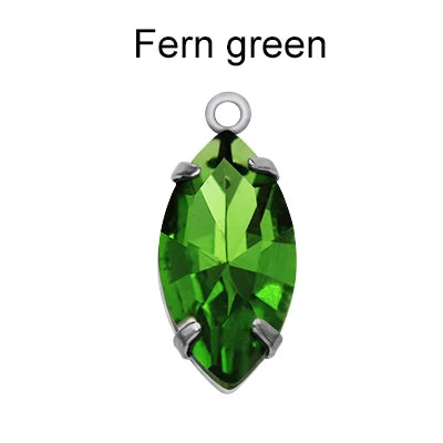 Factory Direct Navette Shape Crystal Stone Pendant With Silver Claw Necklace/Brancelet Accessories 7*15MM Silver