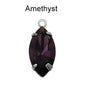 Factory Direct Navette Shape Crystal Stone Pendant With Silver Claw Necklace/Brancelet Accessories 7*15MM Silver