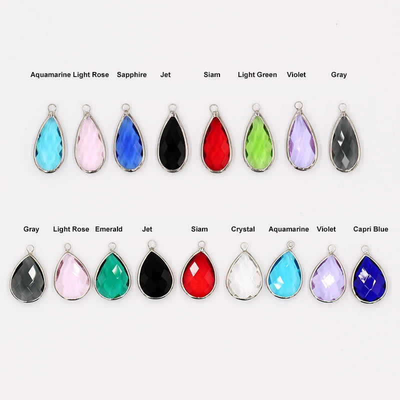 Jewelry Making Teardrop Glass Pendant Stone Crystal Rhinestones Stones Crystal for DIY Earring Decoration