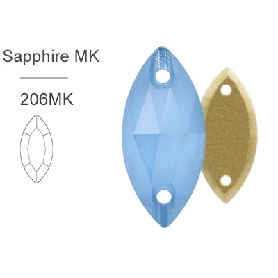 MK Series Flat Back Navette Sew on Stone for Clothing Decoration