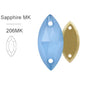 MK Series Flat Back Navette Sew on Stone for Clothing Decoration