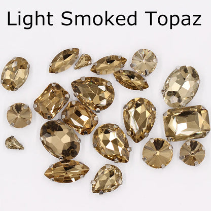 Hot Sell Crystal Buckle Droplet Sew on Rhinestone With Claw for DIY Jewelry Hair Clips Wedding Dess
