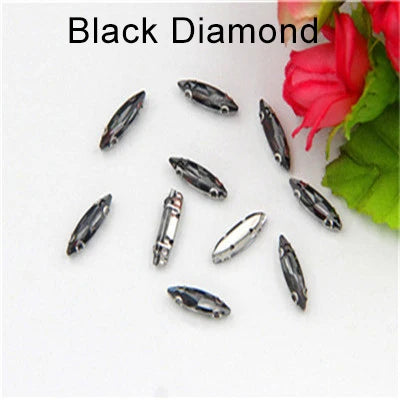 Navette Crystal Fancy Stone With D Claw Setting for Sew on Wedding Dress