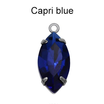 Factory Direct Navette Shape Crystal Stone Pendant With Silver Claw Necklace/Brancelet Accessories 7*15MM Silver