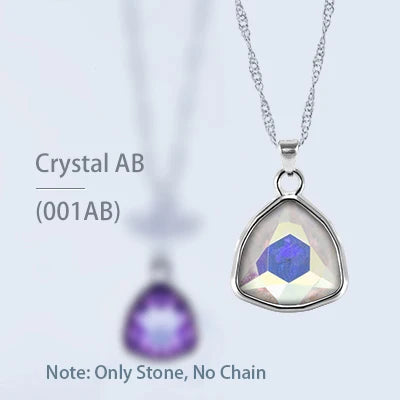 Acmore Crystal Fat Triangle Shape Shiny Color Stone Alloy Back Pendant Necklace Diy for Brooch Earring Brooch Bracelet Hair Accessories