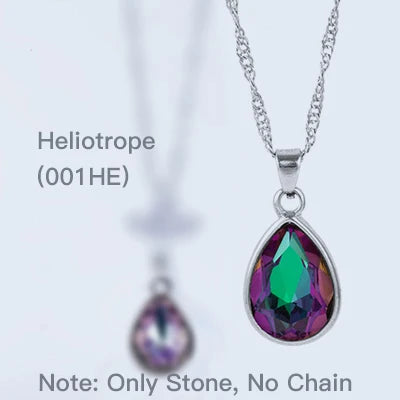 Acmore Crystal Drop Shaped Fancy Shiny Colors K9 Crystal Stones Alloy Back Pendant Necklace Deco Charms Jewelry Rhinestones Accessories