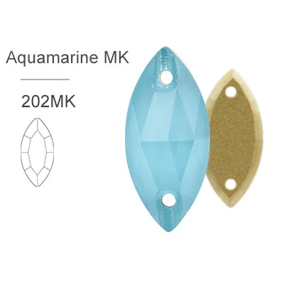 MK Series Flat Back Navette Sew on Stone for Clothing Decoration