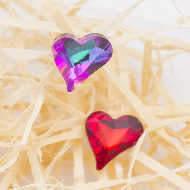 Acmore Crystal Sweet Heart Fancy Shaped Pointback K9 Glass Rhinestones Crystal Stones Crafts for Jewelry Making Garment Decoration