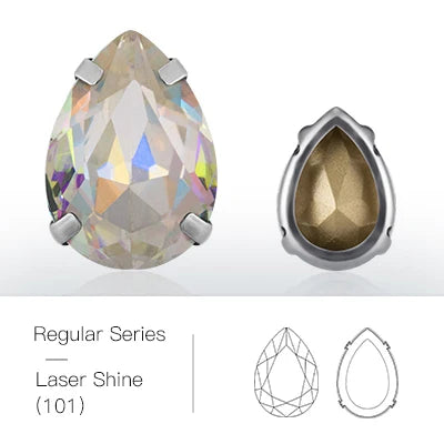 Acmore Crystal K9 Fancy Stone Sew on Rhinestones With 0.4mm Copper Setting for Clothing Sewing