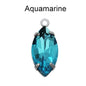 Factory Direct Navette Shape Crystal Stone Pendant With Silver Claw Necklace/Brancelet Accessories 7*15MM Silver